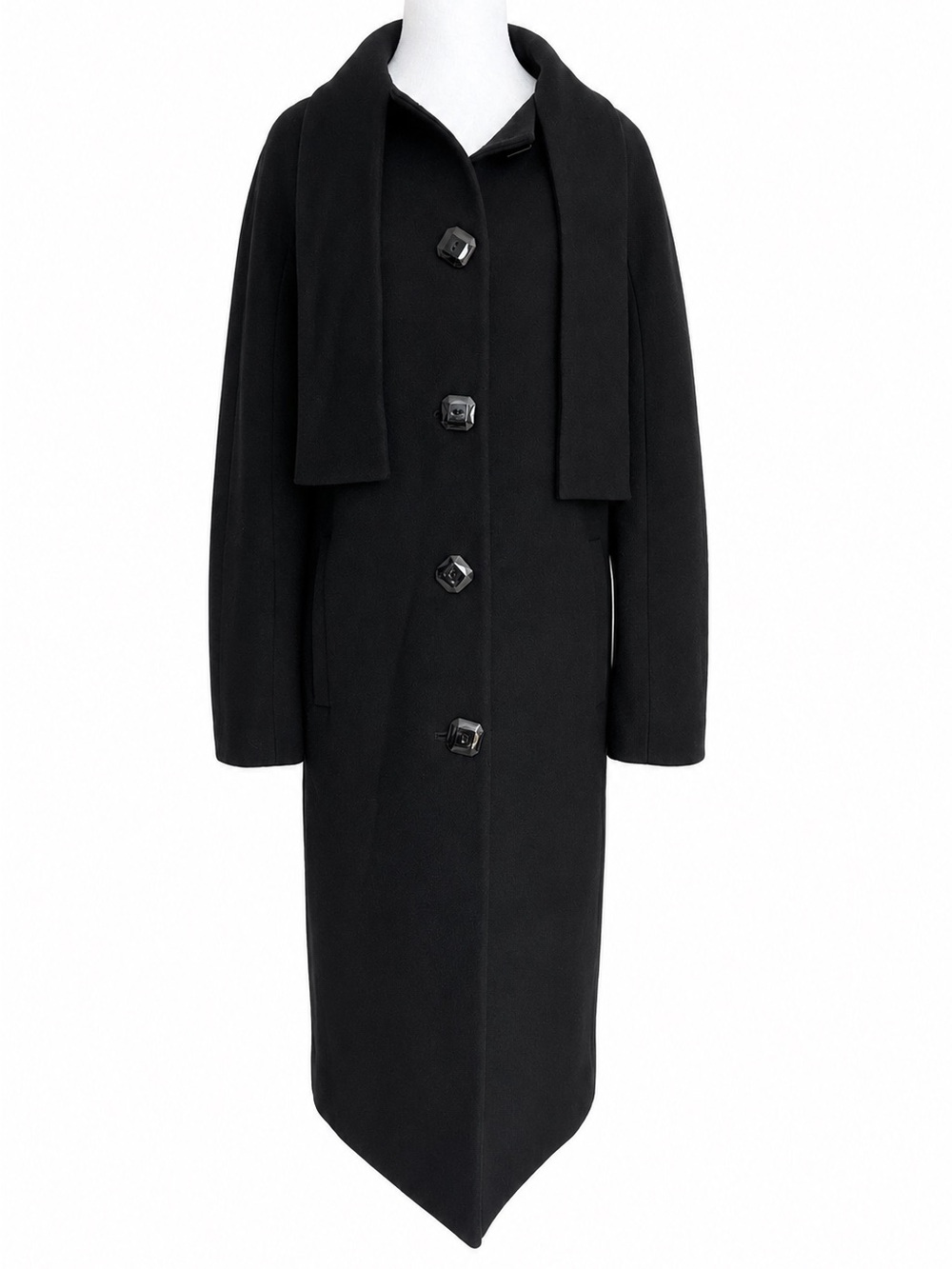 Vintage Moschino Cheap And Chic 100% Virgin Wool Scarf Coat Jacket Italy US 8